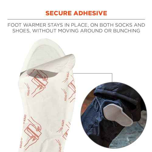 Ergodyne Unisex Adult Insole Foot Warmer Packs - 20-Pack, White, Case US