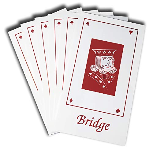 Bridge Score Pads with Scoring Rules - 360 Double-Sided Sheets, 4x7 Inches Set of 6