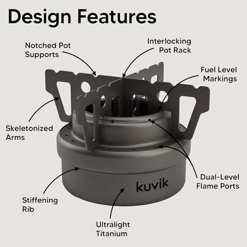Ultralight Titanium Alcohol Camping Stove for Backpacking and Outdoor Cooking