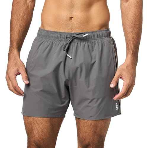 BOSS Mens Iconic Stripe Swim Trunks