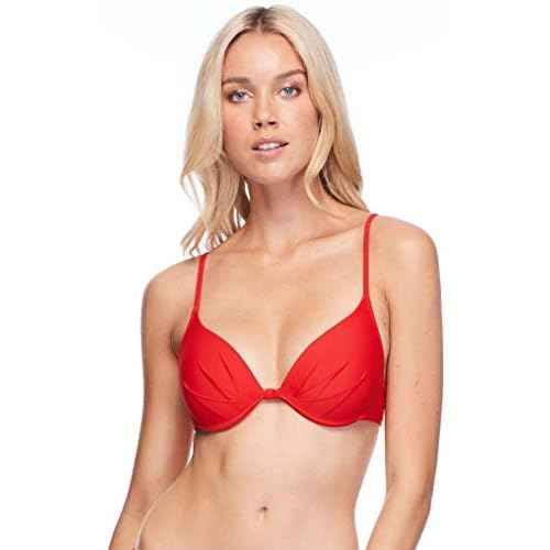 Body Glove Women's Standard Smoothies Greta Solid Molded Cup Underwire Push Up Bikini Top