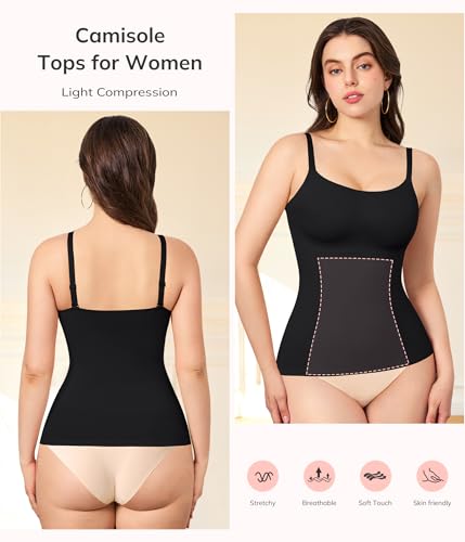 Women’s Tummy Control Compression Tank Top Camisole Small Black Shapewear