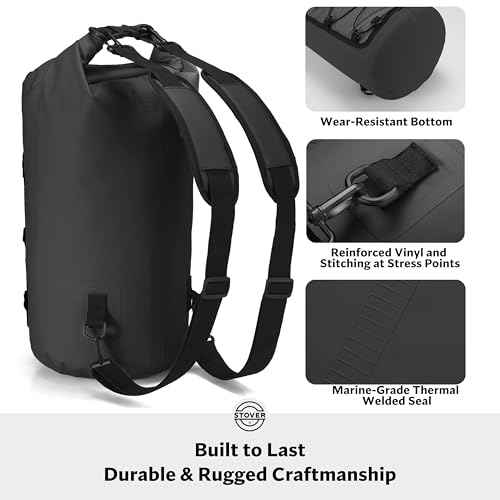 STOVER 5/10/25/30/40/55L Waterproof Backpack- Floating Dry Bag for Kayaking, Travel, Beach, Hiking, & Camping, Men/Women