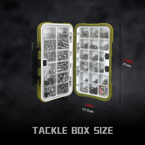 Fishing Accessories Kit 423-Piece Green Tackle Box for Bass Trout & More