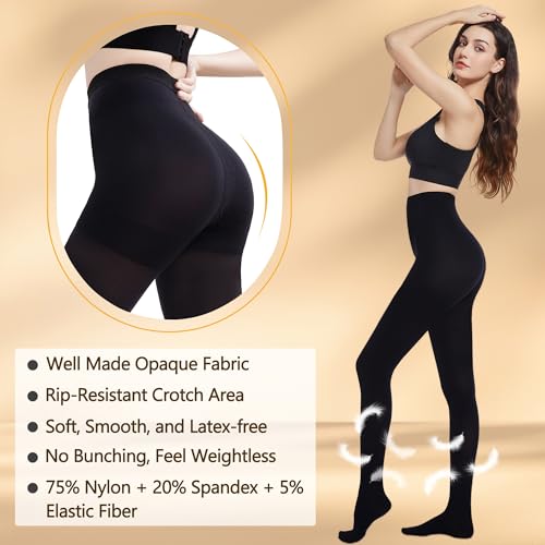 Medium Black Medical Graduated Compression Pantyhose for Men Women - 15-20 mmHg