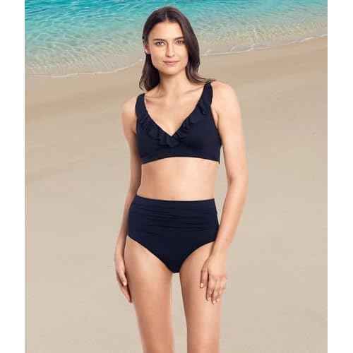 Lauren Ralph Lauren Beach Club Solid Ruffle Underwire Bra Top
