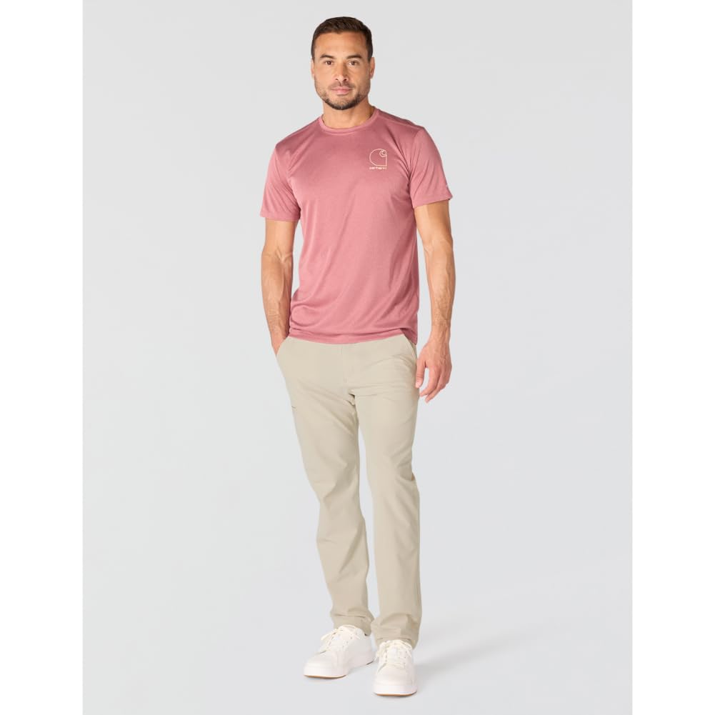 Carhartt Men's Force Sun Defender Lightweight Short-Sleeve Logo Graphic T-Shirt, Amber Terrain Heather, Large