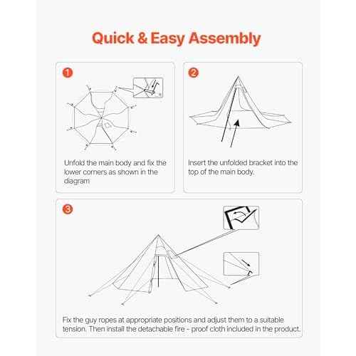 VEVOR Hot Tent, Camping Tipi Hot Tents with Stove Jack, Portable Winter Camping Tents with Snow Skirt, Easy Setup, Waterproof 4 Season Shelter Tents for Fishing Backpacking