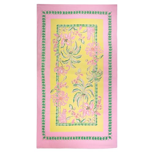 Large Cotton Beach Towel 40x70 Inches - Tropical Oasis Pattern
