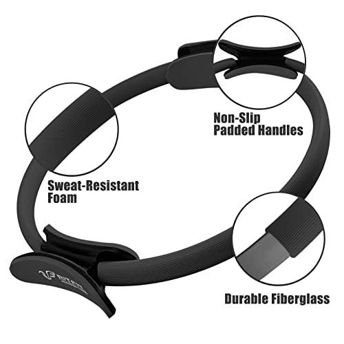 RitFit 14-Inch Pilates Ring Fitness Circle with Handles - Black