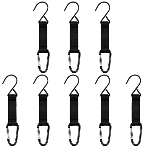 8 Pieces Nylon Fence Hooks for Outdoor Sports and Home Organization - Black