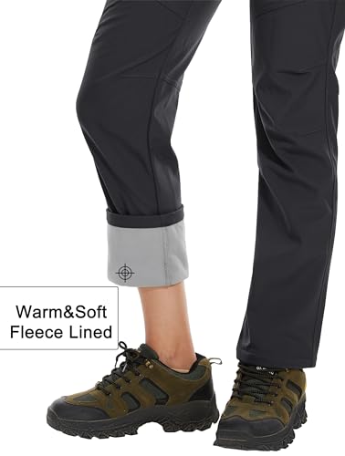X-Small Waterproof Fleece-Lined Snow Ski Pants for Women - Black