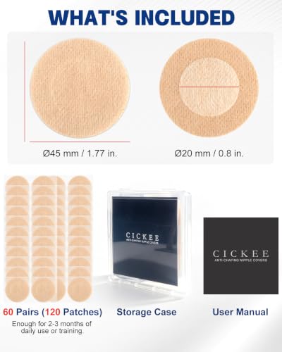 CICKEE Beige Running Nipple Covers 120PCS Anti-Chafing Men’s Protective Cover