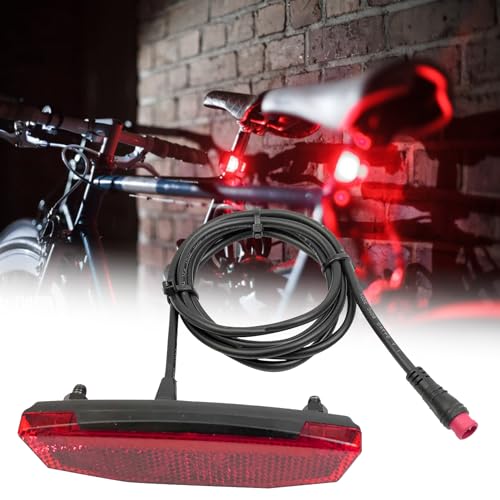 EBike Tail Light, 6V-60V LED Warning Light High Brightness Bike Rear Light Night Riding Equipment Waterproof Connector Electric Bike Accessories for Night Riding Cycling