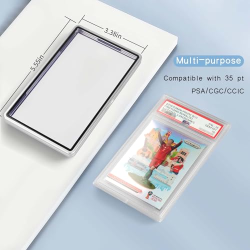 Red PSA Slab Metal Magnetic Bumper Case for 35pt Graded Cards UV-Resistant