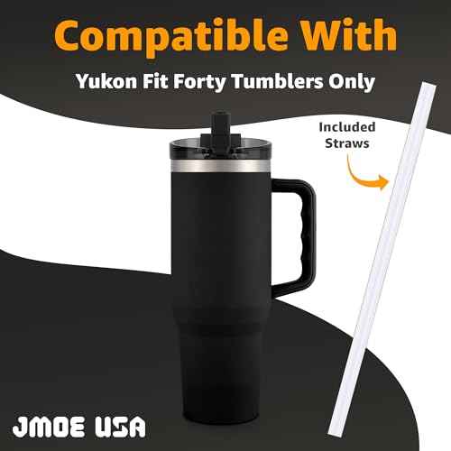 Jmoe USA 40 oz Replacement Lid For Yukon Fit Forty Tumbler With Handle | 2 in 1 Straw Lid | Made of BPA Free Tritan Plastic | 100% Leakproof Design | Dishwasher Safe (2-Pack)