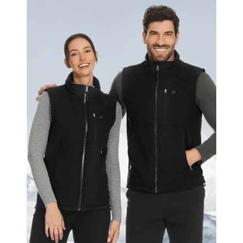 KEMIMOTO Men's Heated Vest with Battery Pack Included, Lightweight Heated Vest for Men by APP Temp Control, Black