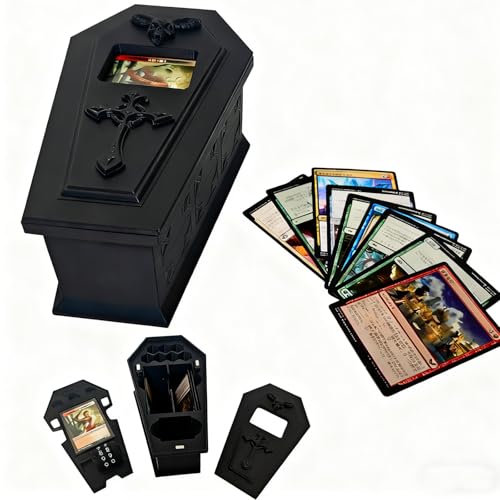 Premium Vampire MTG Deck Box with Dice Storage & Life Counter - Gothic Coffin Design, Holds 100 Cards