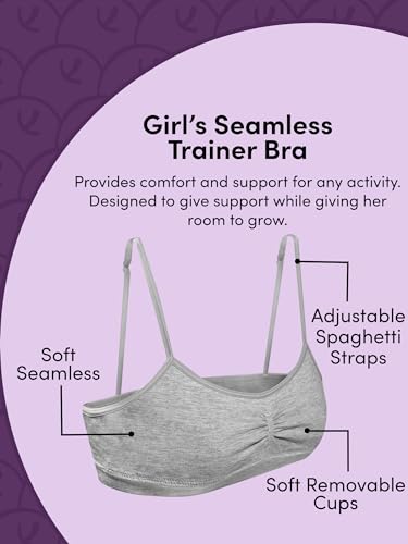 Girls Seamless Trainer Bra with Removable Pads - 34 Stellar Orchid Rose Shadow Black