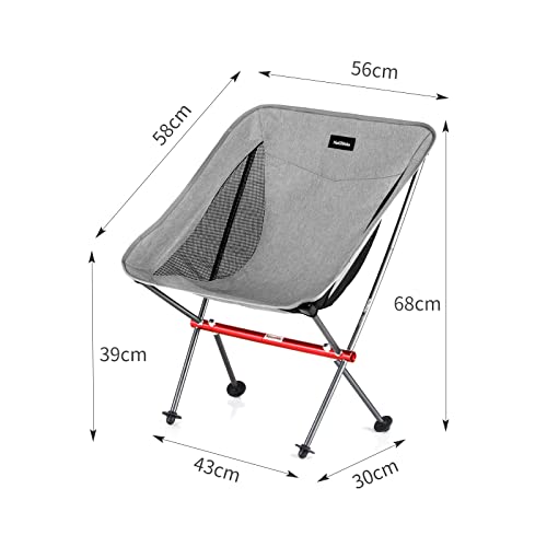 Naturehike Foldable Camping Chair Medium Grey M Lightweight Support 330lbs