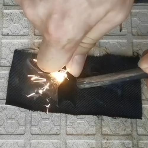 Char Cloth Fire Starter Kit for Camping Hiking Bushcraft - 4 Rolls in Tin
