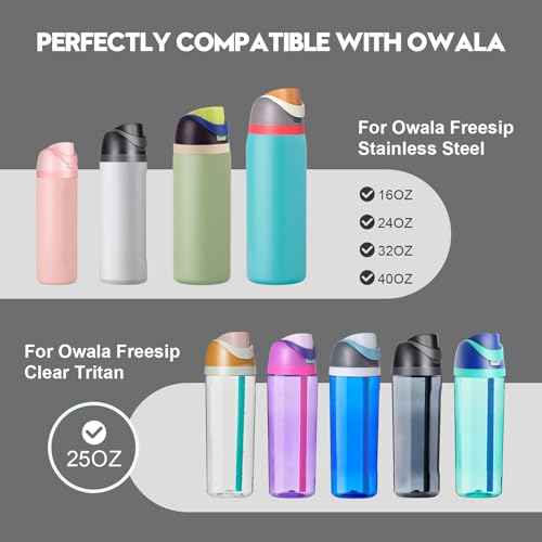 Replacement Lid for Owala Freesip, Compatible with Owala Cup 16oz 24oz 32oz 40oz, One Button Water Bottle Top Lid Replacement Accessory, Leakproof, BPA-Free (Black)