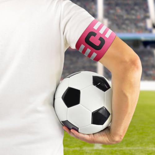 Pink Soccer Captain Armband Set - 2 Unisex Sports Badge & Arm Bands