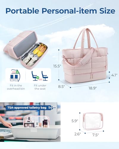 Camel Travel Duffel Bag 48L Puffer Carry-On Weekender Gym Bag for Women