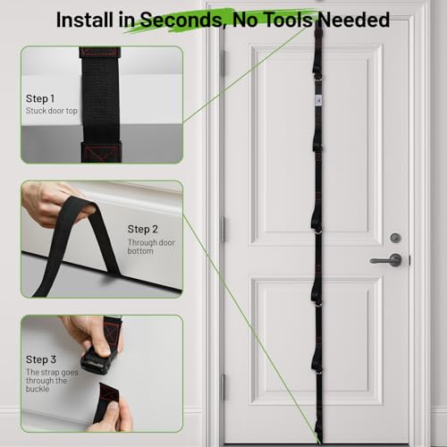 Slim Panda Door Anchor Strap 2-Piece Resistance Band Set for Over-the-Door Workouts