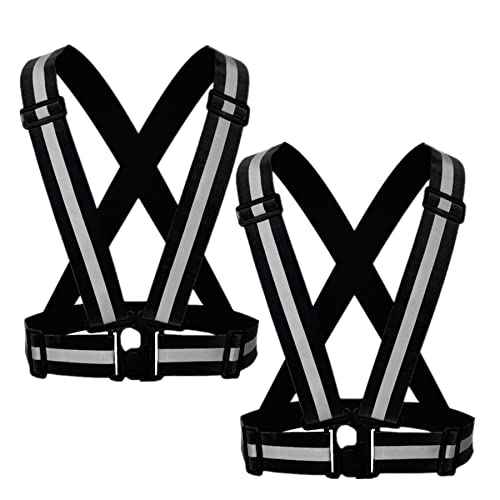 Reflective Strap Safety Vest Gear - 2-10 Pack Adjustable High Visible Reflective Running Gear for Women Men Night