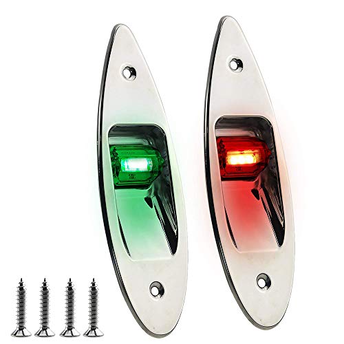 Boat Navigation Lights Red & Green LED Marine Bow Lights Waterproof 12V