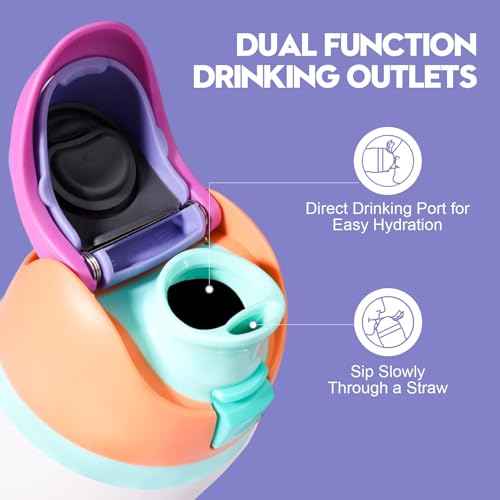 Replacement Lid for Owala Freesip, Compatible with Owala Cup 16oz 24oz 32oz 40oz, One Button Water Bottle Top Lid for Owala Freesip, Leakproof, BPA-Free, Orange-Purple
