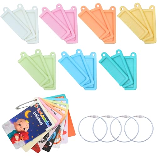 21 Pcs Pastel Yoto Card Holder Set with Ring Loops - Kids Travel Organizer