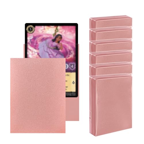 Rose Gold Card Sleeves 300 Pack for MTG, Lorcana, Sports & Game Cards - Clear Front Textured Back