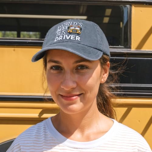 InnoBeta School Bus Driver Appreciation Gifts Cap for Women, Adjustable Embroidered Baseball Hat for Christmas Grey