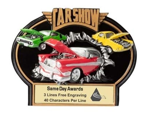 Same Day Awards Car Trophies Car Show Burst Thru Plaque Trophy Award with Free Custom Engraving