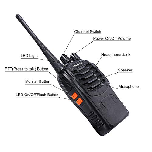 Rechargeable Long Range 2-Way Walkie Talkies 16 Channels 3 Pack - Black Variation