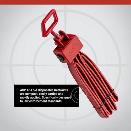 ASP Tri-Fold Disposable Handcuffs - Red 10 Pack Law Enforcement Restraints