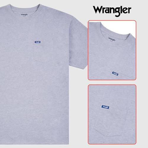 Wrangler Big and Tall Men's Cotton T-Shirts 2 Pack with Chest Pocket - X-Large Tall Black and Grey
