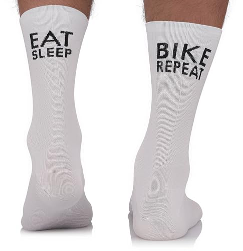 TODO Cycling Socks Men Women Breathable Bike Socks - Medium - White