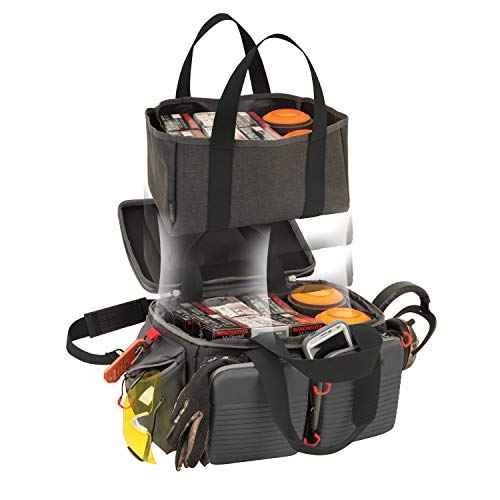 Allen Company Competitor Gun Range Bag - Premium Molded Design - Lockable - Included Internal Tote, Choke Tube Loops, and Fold-Up Gun Mat - 16.6" L x 9" W x 11.8" H - Gray