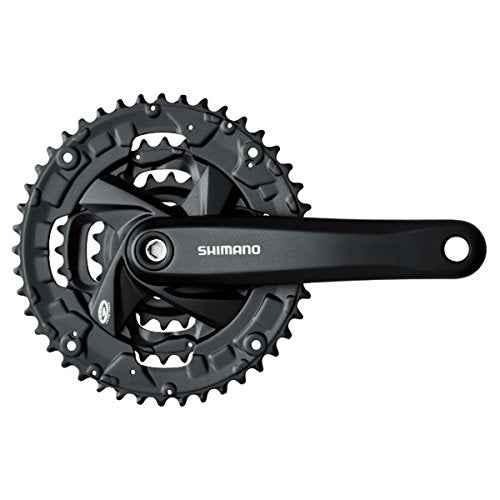 Shimano Altus FC-M371 Crankset - 170mm, 9-Speed, 48/36/26t, Riveted, Square Taper JIS Spindle Interface, Black