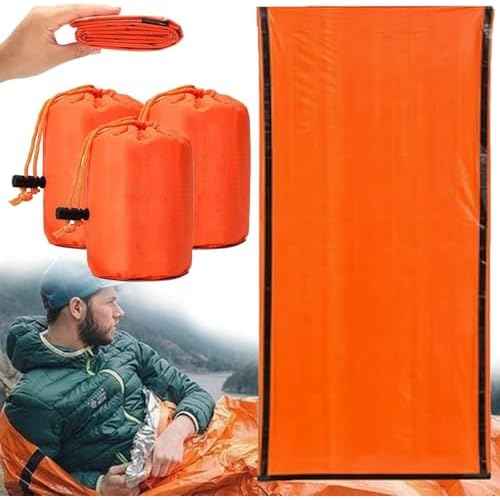 Emergency Sleeping Bag, 84"X36" Waterproof Survival Emergency Sleeping Bags for Survival, Pocket Size Survival Blanket, Thermal Bivy Sack for Outdoor Camping, Hiking,Hunting