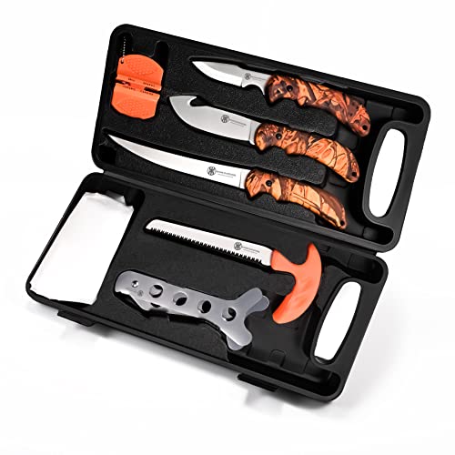 Hunting Deer Knife Set with Field Dressing Kit - Portable Game Processing Tools