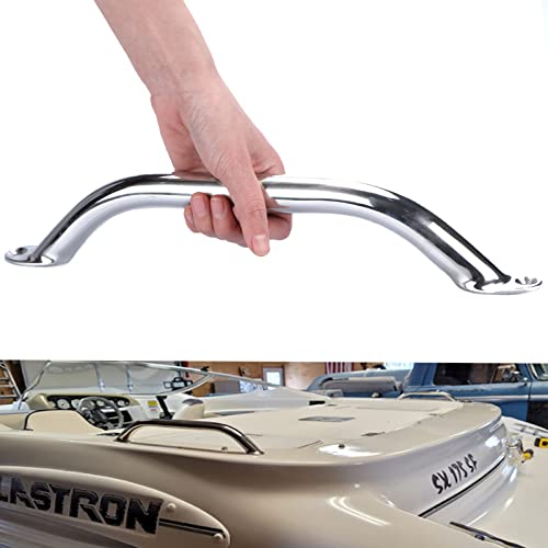 Marine Grade Stainless Steel Boat Handrail - 14.9 Inch Polished Grab Handle