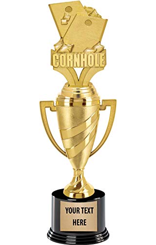 Custom Cornhole Trophy 14 Inch Gold Cup Award with Engraving - Sports