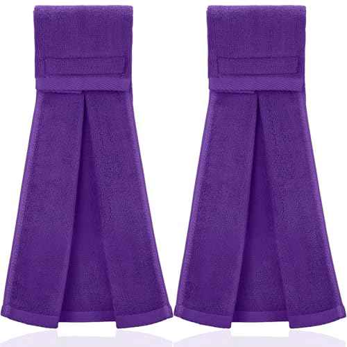Shimeyao 2 Pcs Cotton Sports Football Towel with Closure Pitching Football Sweat Towel for Sports Gym Men Women Accessories(Purple,Classic)