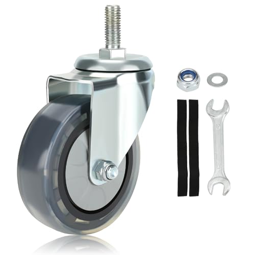 Quiet Rubber Wheel for Hoverboard Seat Attachment - Transparent 4 Inch