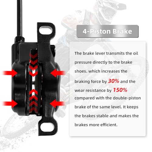 Hydraulic Disc Brake Set for Mountain Bikes - Rear Black - 1450mm Cable