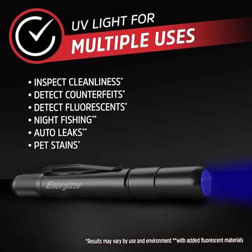 Energizer UV Flashlight Pen Light, LED Handheld Blacklight Flashlight, UV + White LED, Detector for Dog Pet Urine Stains, Bed Bugs and Scorpions (Batteries Included)